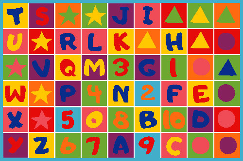 Kids Letters Shapes and Colors 3x5 Area Rug Carpet Play Mat Great Gift